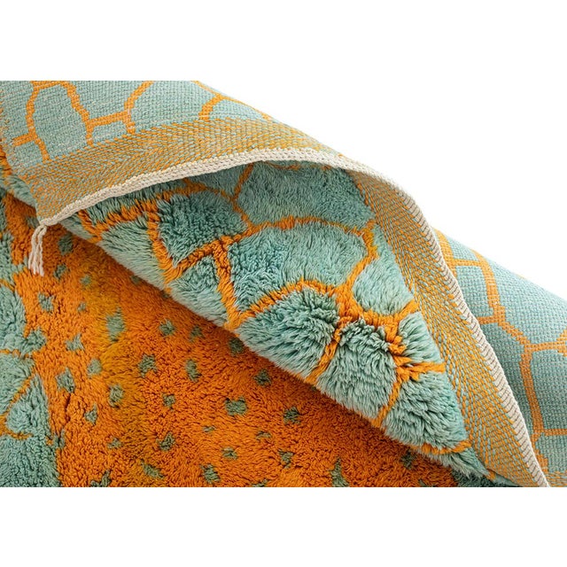 Turquoise Premium Hand-Knotted Moroccan Wool Rug | 7'5" X 5'2" | One of a Kind For Sale - Image 8 of 8