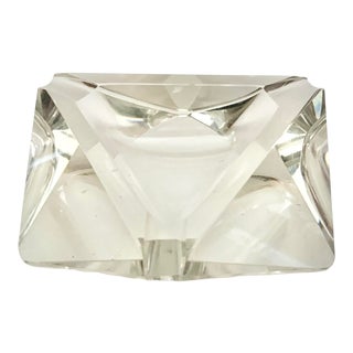 Favio Poli Murano Mid Century Modern Octagonal Cut Modern Vintage Crystal Ashtray For Sale