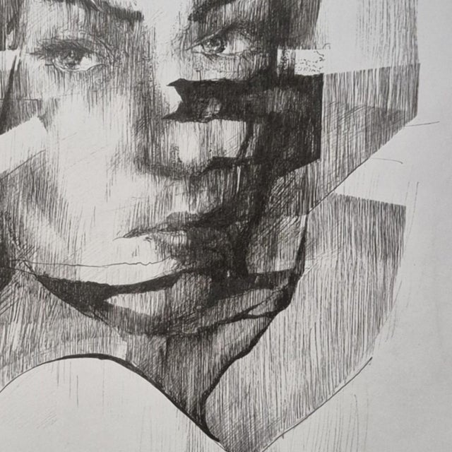 Rafal Kolinski, Faces, Portrait, 2026, Ink Drawing on Paper For Sale - Image 4 of 8