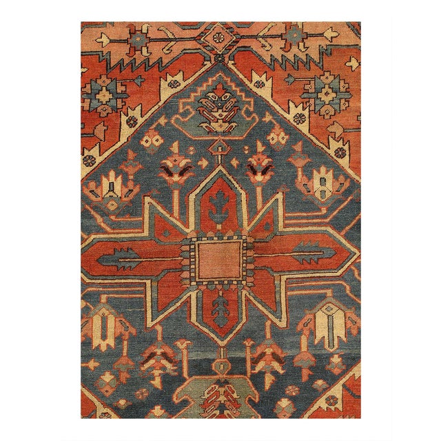 Traditional Pasargad DC Rust Color Antique Serapi Rug For Sale - Image 3 of 3
