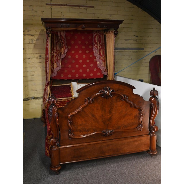 Victorian Mahogany Half Tester Bed with Canopy, 1840s For Sale - Image 17 of 17
