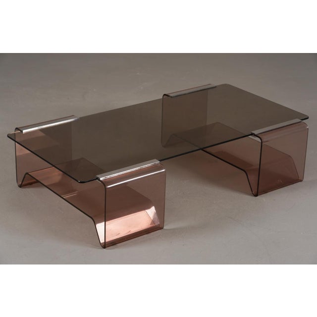 Vintage Acrylic Glass and Glass Coffee Table by Michel Dumas for Roche Bobois, 1970s For Sale - Image 9 of 10