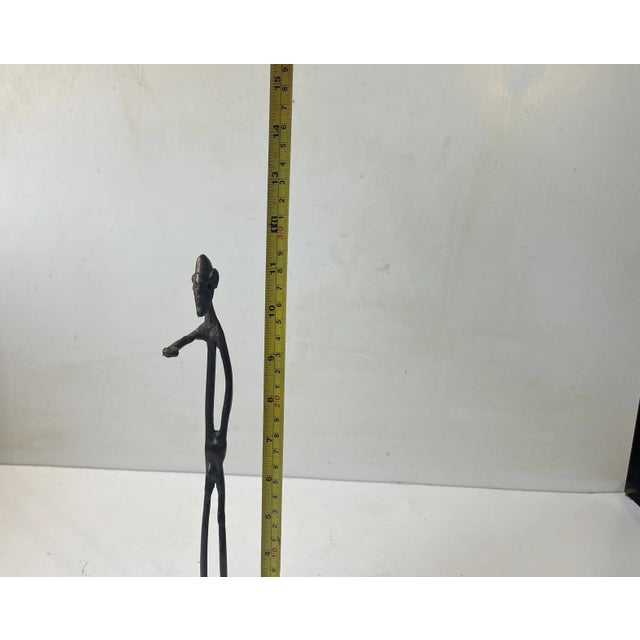 Tall African Bronze Sculpture, 1970s For Sale - Image 6 of 8
