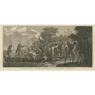 Capt. Cook Aiming His Gun Near Islands of the New Hebrides, 1803, Paper For Sale