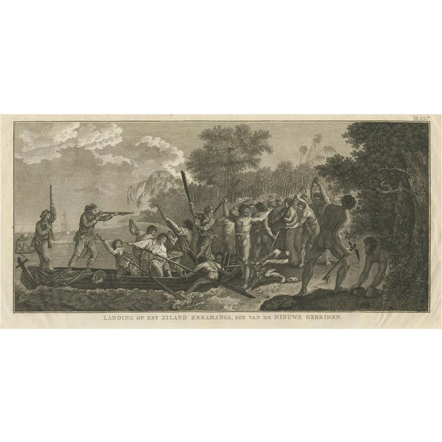Capt. Cook Aiming His Gun Near Islands of the New Hebrides, 1803, Paper For Sale
