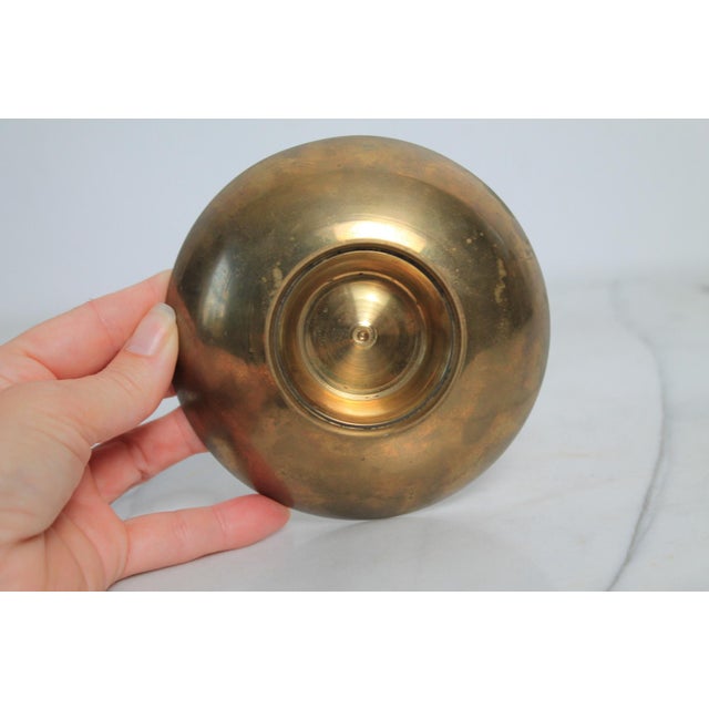 Vintage Brass and Mother-of-Pearl Trinket Dish For Sale In Milwaukee - Image 6 of 6