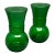 Vintage Pair of MCM Anchor Hocking Forest Green Ribbed Vases For Sale
