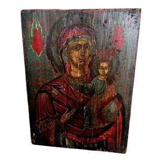 Late 18th Century Russian Icon Hand Painted on Wood For Sale