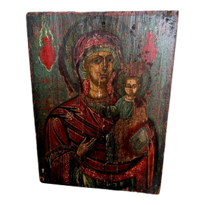 Late 18th Century Russian Icon Hand Painted on Wood