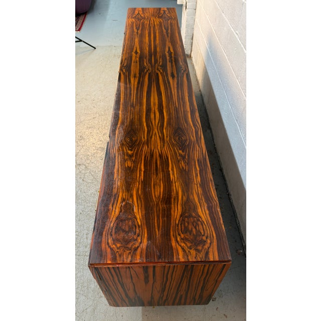 Brown Vintage Mid-Century Modern Gabonese Ebony and Metal Sideboard For Sale - Image 8 of 17