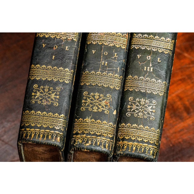 Rare Complete 3 Volume Antique Miniature Leather Book Set Lives of Scottish Poets Scotland Library Office Home Decor For Sale - Image 4 of 14