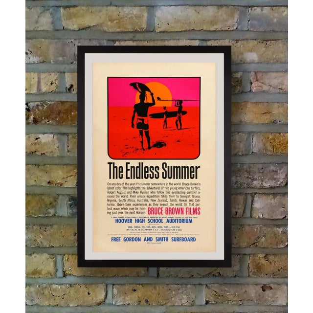 with its laid back surfer silhouettes against a day-glo sunset, John Van Hamersveld''s poster art for Bruce Brown's...