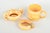 Kähler, Denmark Set with creamer, sugar bowl and mug, 1930s. Three pieces in the classic warm yellow-orange Kähler glaze...