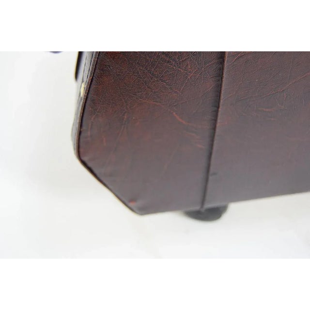 Mid-Century Leatherette Stool with Wheels, 1970s For Sale - Image 9 of 11