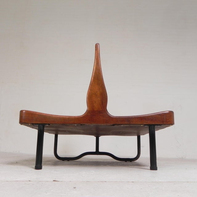 Double-Sided Teak Train Bench, 1930s For Sale - Image 6 of 18
