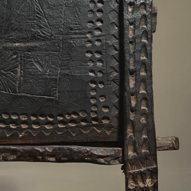 Antique Hand Carved Folk Art Lidded Dowry Chest For Sale - Image 10 of 12