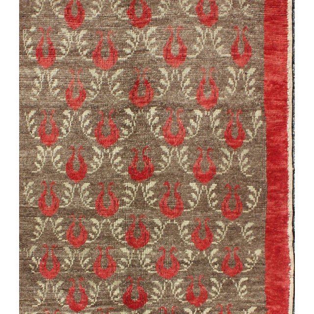 All-Over Latticework Design Vintage Turkish Tulu Rug Measures: 3'1 x 5'5 Vintage Turkish Tulu rug in Soft orange, light...