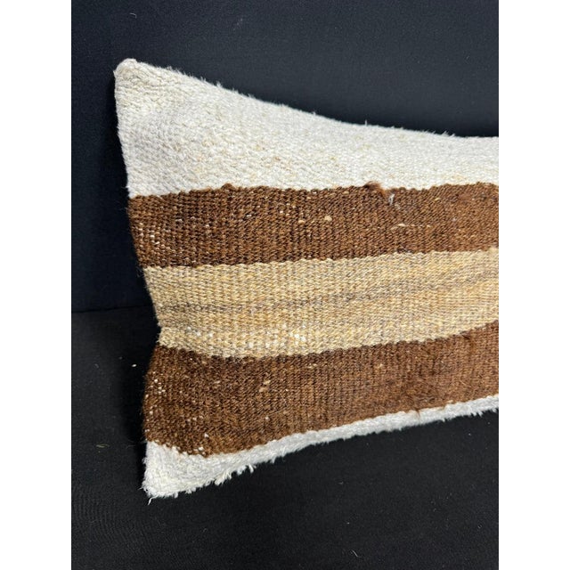 Turkish Hemp Pillow Cushion Natural Beige Brown Cushion Cover 14x40 #30469 Enhance your home decor with our Kilim Pillow...