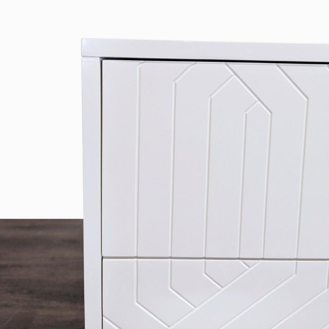 Wood Pottery Barn Teen Jennings Modern White 6-Drawer Dresser With Brass Legs For Sale - Image 7 of 9