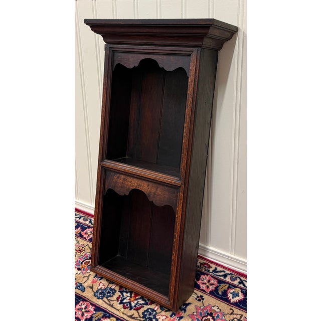 Antique English Pair Bookcases Plate Racks Wall Shelves Hanging Wall Oak 1920-30 For Sale - Image 10 of 18