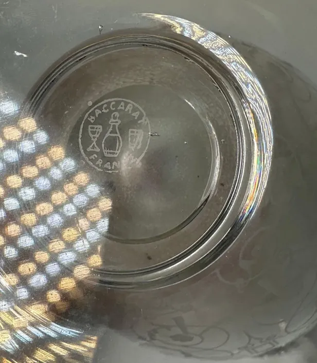 Baccarat クリスタル皿 Mid 20th Century Baccarat 'Michelangelo' Etched Crystal Pitcher