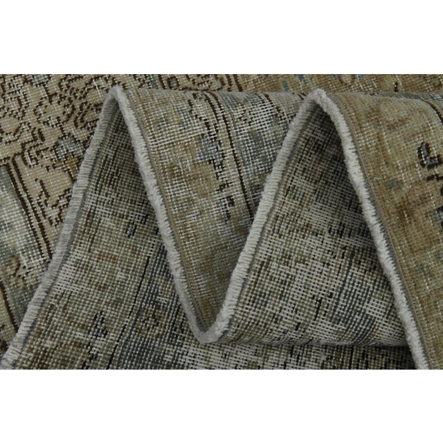 1970s Vintage Persian Handknotted Wool Brown Oversize Area Rug For Sale - Image 4 of 11