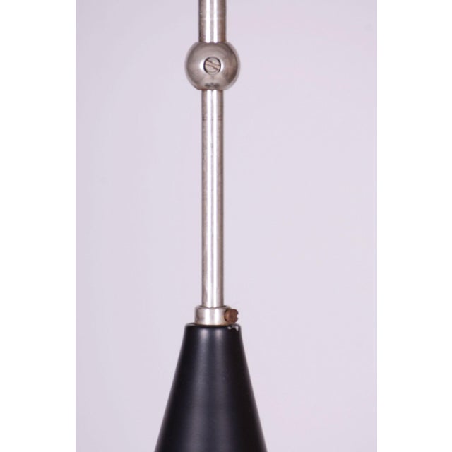 Mid-Century Chandelier in Chromed Steel and Opaline Glass, Czech, 1960s For Sale - Image 4 of 12