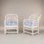 Chippendale Mid-Century White Washed Chippendale Brighton Style Bamboo Arm Chairs - Pair For Sale - Image 3 of 6