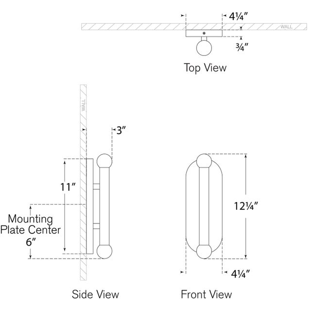 Modern Kelly Wearstler for Visual Comfort Signature Rousseau Large Vanity Sconce in Bronze with Clear Glass Orb For Sale - Image 3 of 4