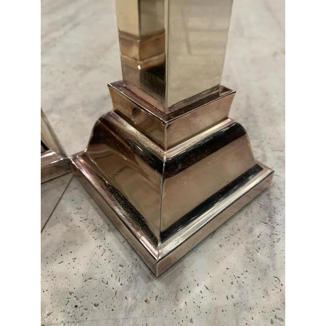 Modern 1980s Lunt Silverplated Candle Holders For Sale - Image 3 of 9