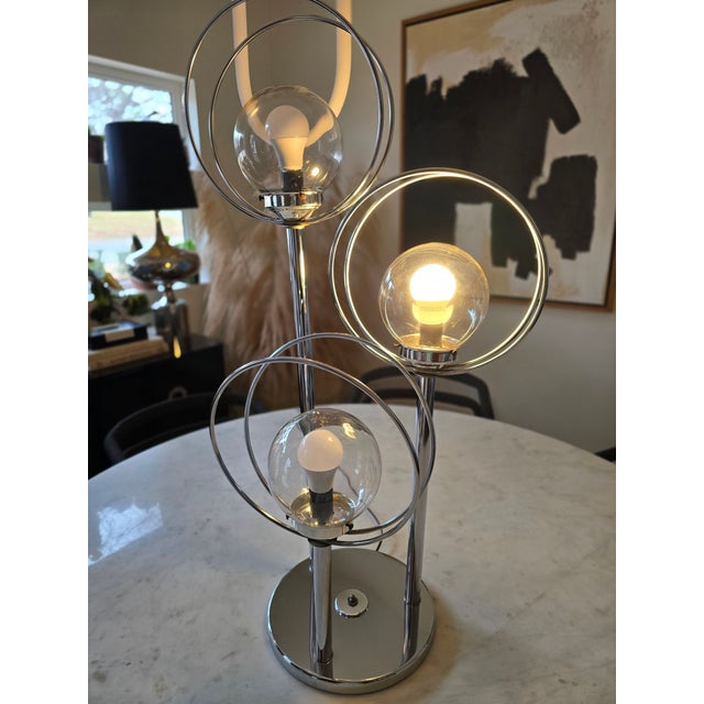 1970s Space Age Chrome Orbs and Rings Lamp For Sale - Image 10 of 13