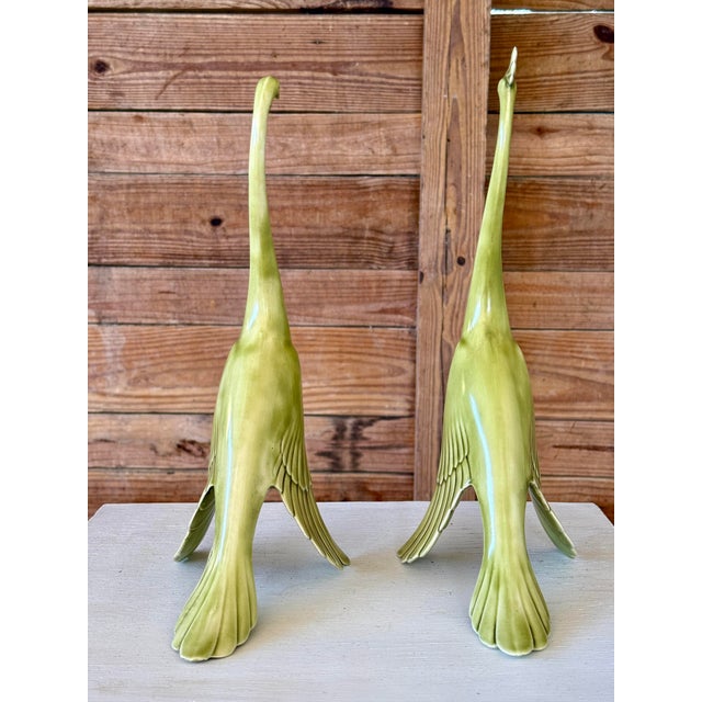 Celadon Pair of Mid-Century Ceramic Peacock Figurines by Anthony Freeman McFarlin For Sale - Image 8 of 12