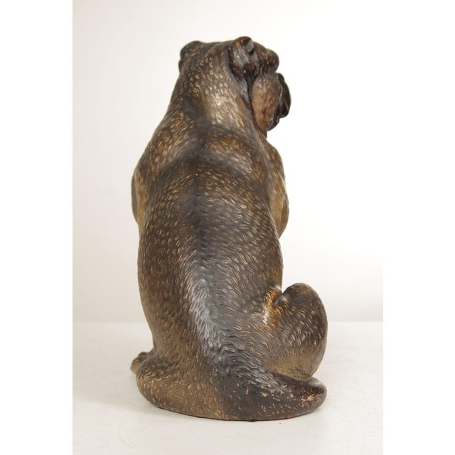 Ceramic TERRA COTTA SITTING PUG DOG STATUE ATTRIBUTED TO GOLDSCHEIDER For Sale - Image 7 of 12
