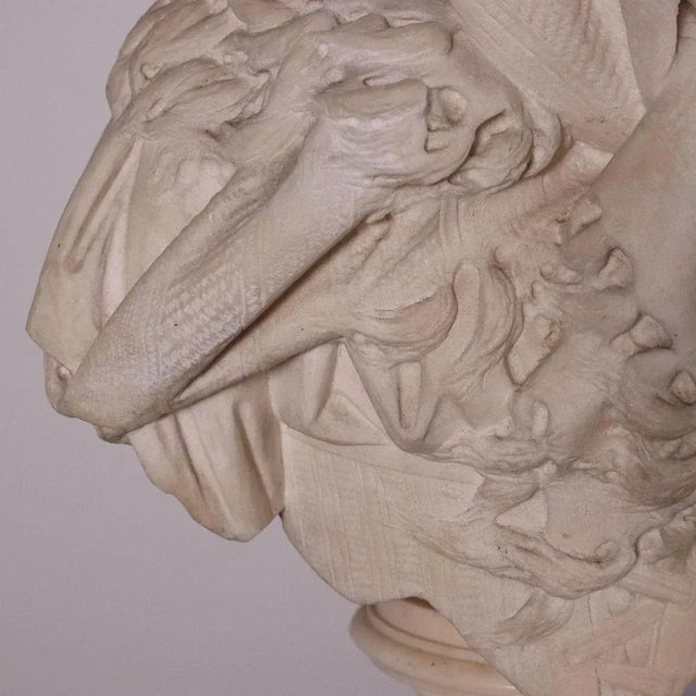 Sculpture of a Young Girl, Marble For Sale - Image 5 of 14