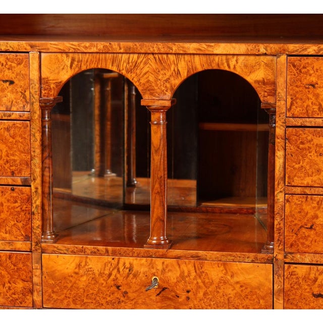Wood Antique Biedermeier Walnut Secretary, 1835 For Sale - Image 7 of 18
