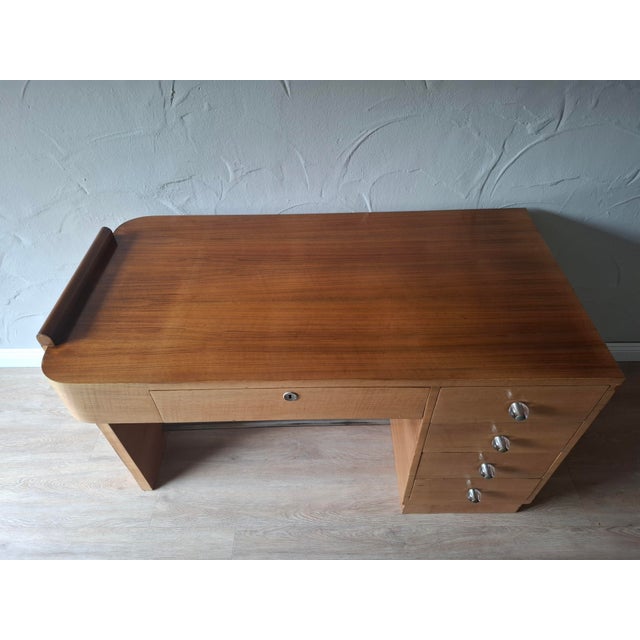 A beautifully designed, simple desk from France, circa 1940. The desk can be placed anywhere in the room. In good...