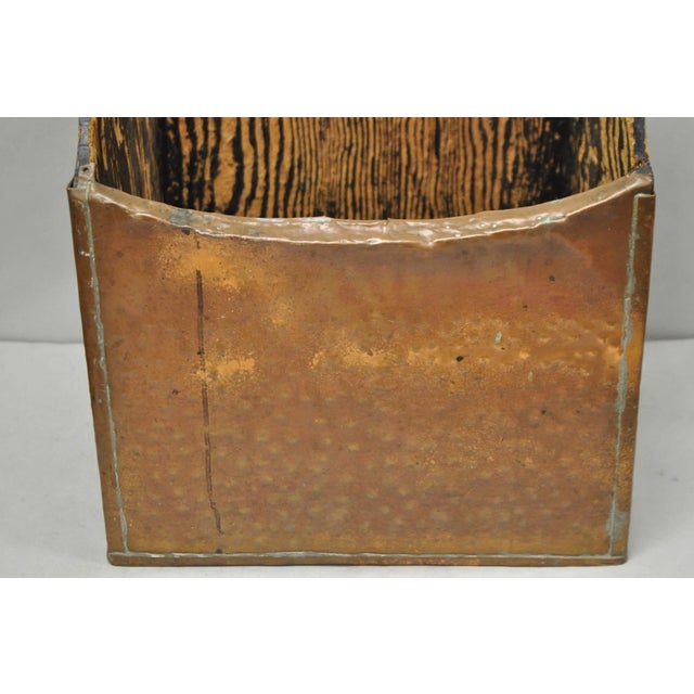Antique French Country Primitive Copper & Wood Black Grain Painted Grain Bin For Sale - Image 18 of 18