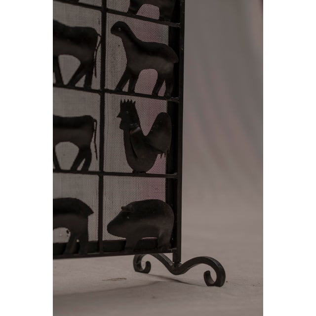 Fire Screen by Jean Touret for Les Artisans de Marolles, France, 1950s For Sale - Image 6 of 9