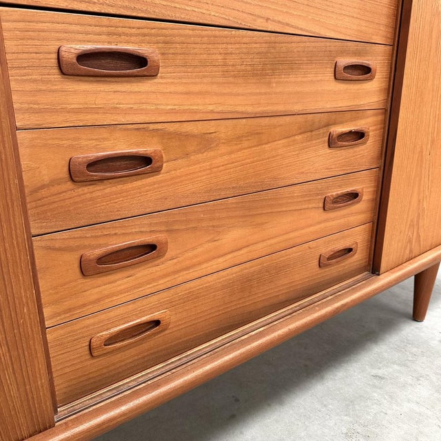 Wood Danish Highboard in Teak by H. P. Hansen, 1960s For Sale - Image 7 of 16