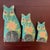 1980s Hand-Painted Wooden Cat Folk Art Figures – Set of 3 For Sale - Image 9 of 9