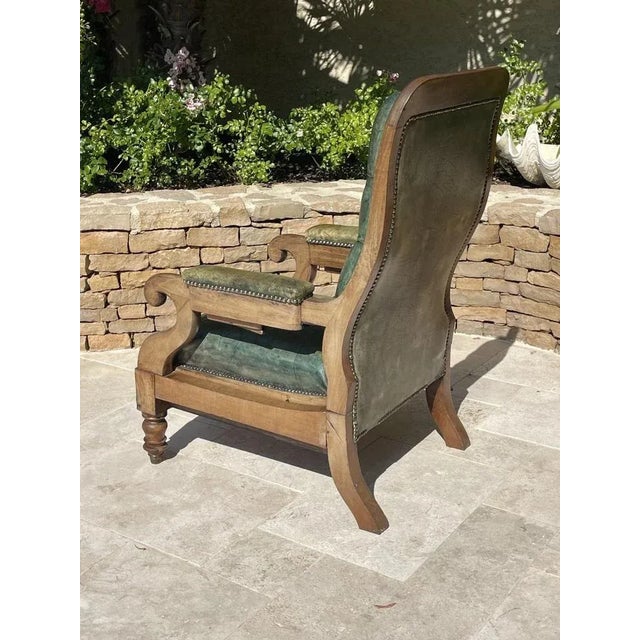 Chesterfield Mahogany Armchair in Green For Sale - Image 11 of 13