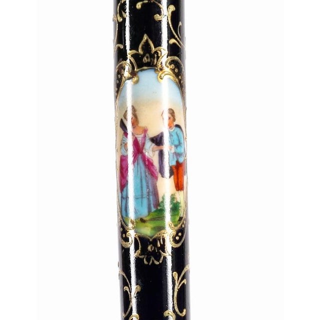 Antique French Gold Plate Walking Stick in Sevres Porcelain, 1800s For Sale - Image 6 of 18