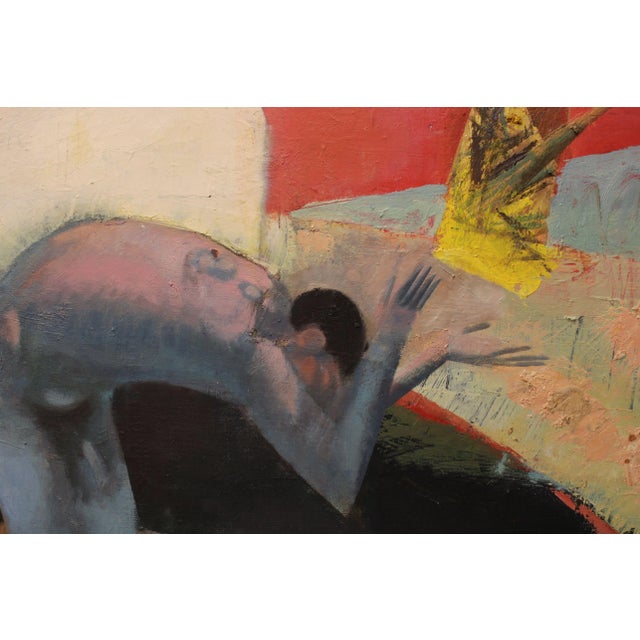 Contemporary Victor Karnauh, A Game, Oil on Canvas For Sale - Image 3 of 12