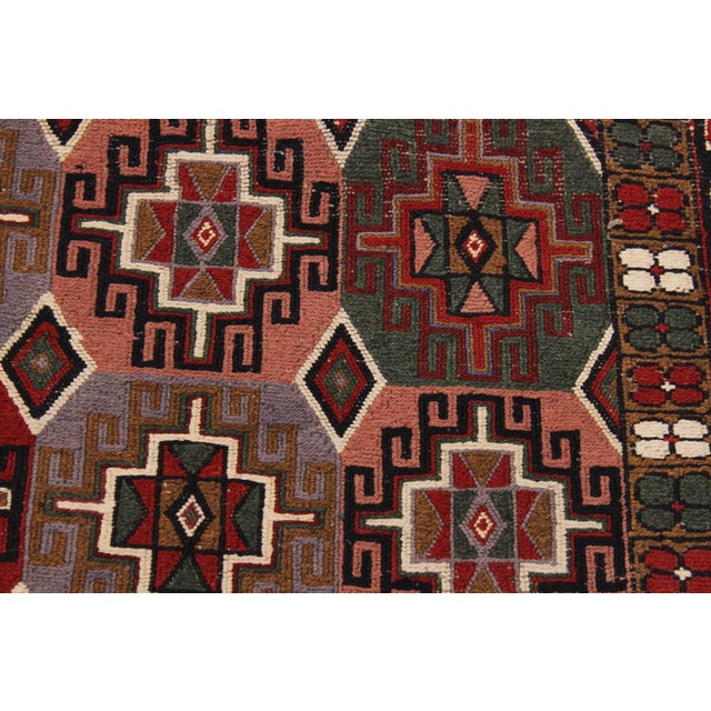 Textile 1960s Vintage Tribal Soumakh Wool Rug - 6'2" X 7'10" For Sale - Image 7 of 11