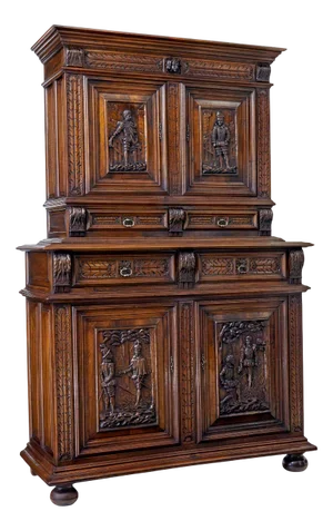 Mid 19th Century Carved Walnut Italian Cabinet, 1850s
