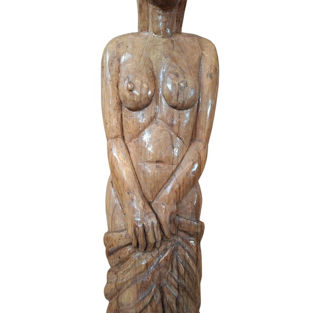 20th Century Wooden Sculpture of Female Nude For Sale - Image 3 of 17