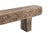 Handcrafted from solid teakwood, this Indian Carved Front Rustic Teakwood Bench features a boldly carved apron adorned...
