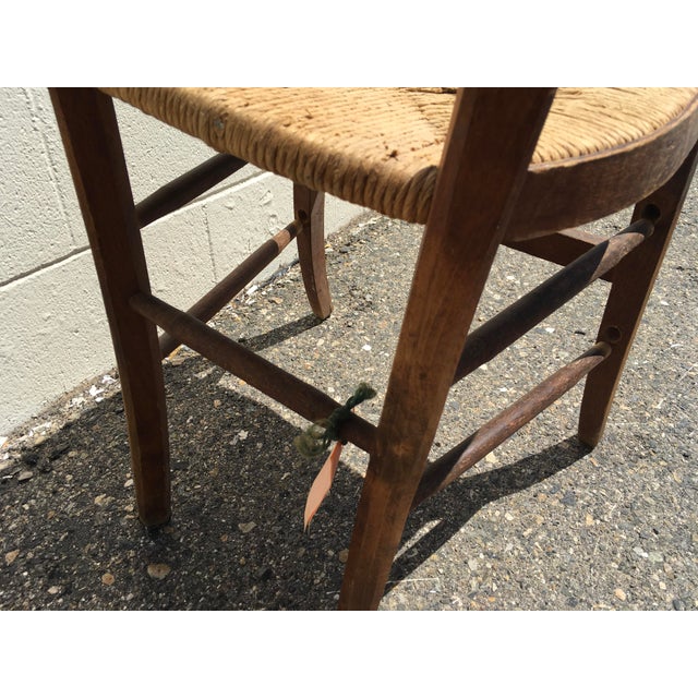 Tan Vintage Rush Seat Spindle Back Side Chairs Set of 3 For Sale - Image 8 of 10