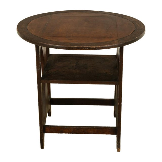 1900 - 1909 Antique Folk Art Poker Work Arts & Crafts Monks Bench Table Chair New York 1900 For Sale - Image 5 of 15