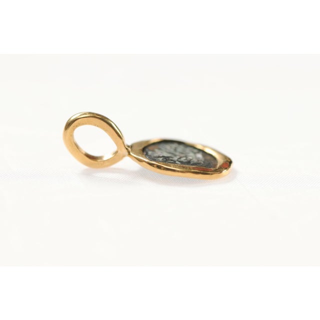 Metal Roman Prutah "Widow's Mite" W 22k Gold Trim For Sale - Image 7 of 12